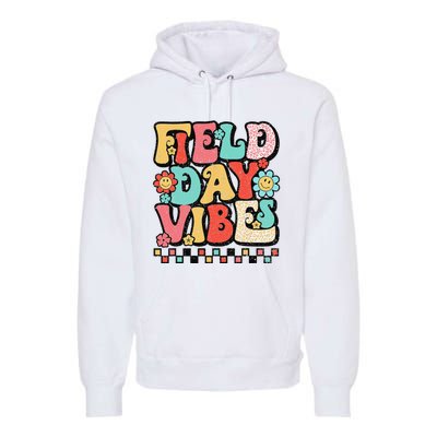 Field Day Vibes Groovy Summer Teacher Last Day Of School Premium Hoodie