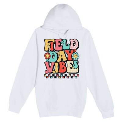 Field Day Vibes Groovy Summer Teacher Last Day Of School Premium Pullover Hoodie