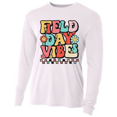 Field Day Vibes Groovy Summer Teacher Last Day Of School Cooling Performance Long Sleeve Crew