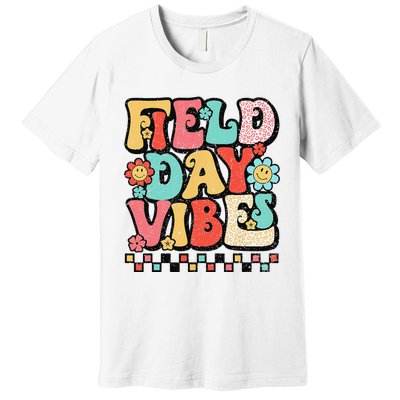 Field Day Vibes Groovy Summer Teacher Last Day Of School Premium T-Shirt