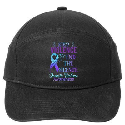 Family Domestic Violence Awareness Purple Ribbon 7-Panel Snapback Hat