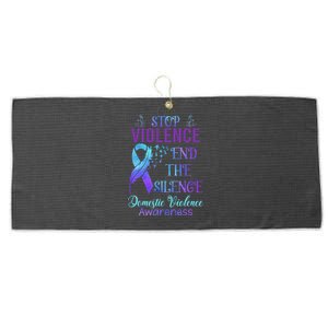 Family Domestic Violence Awareness Purple Ribbon Large Microfiber Waffle Golf Towel