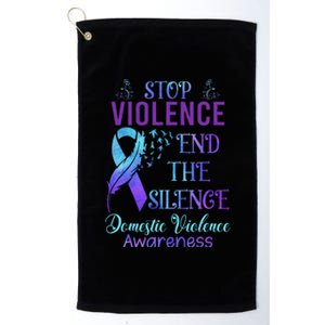 Family Domestic Violence Awareness Purple Ribbon Platinum Collection Golf Towel