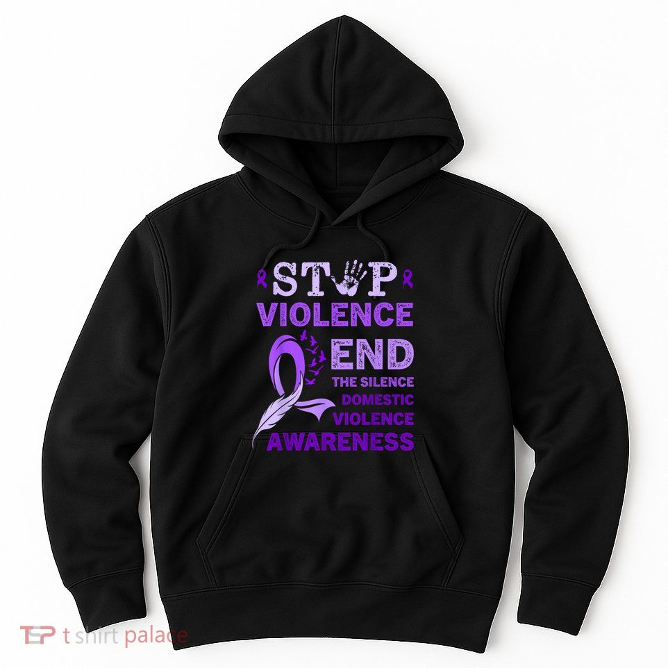 Family Domestic Violence Awareness Purple Ribbon Hoodie