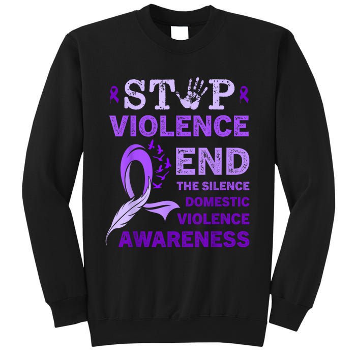 Family Domestic Violence Awareness Purple Ribbon Sweatshirt