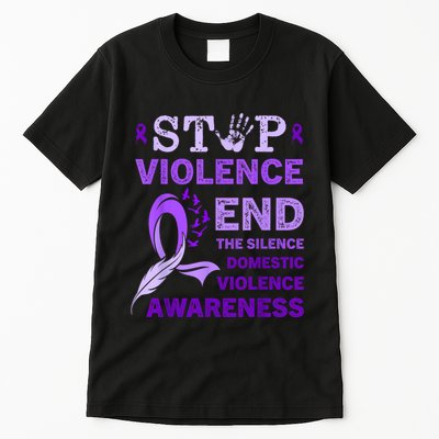 Family Domestic Violence Awareness Purple Ribbon Tall T-Shirt