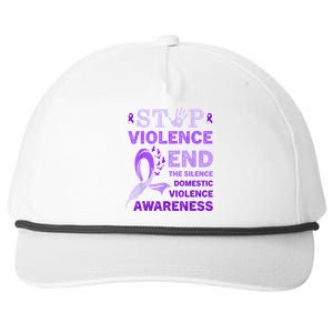 Family Domestic Violence Awareness Purple Ribbon Snapback Five-Panel Rope Hat