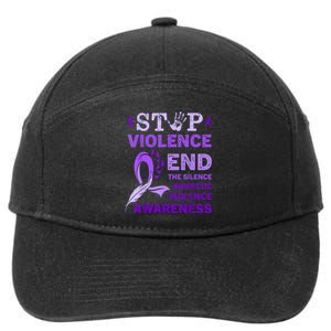 Family Domestic Violence Awareness Purple Ribbon 7-Panel Snapback Hat