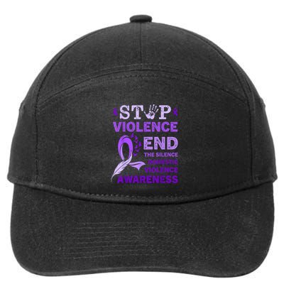 Family Domestic Violence Awareness Purple Ribbon 7-Panel Snapback Hat