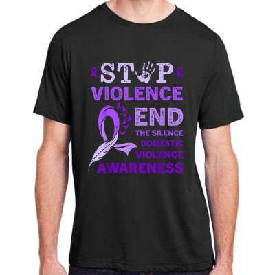 Family Domestic Violence Awareness Purple Ribbon Adult ChromaSoft Performance T-Shirt