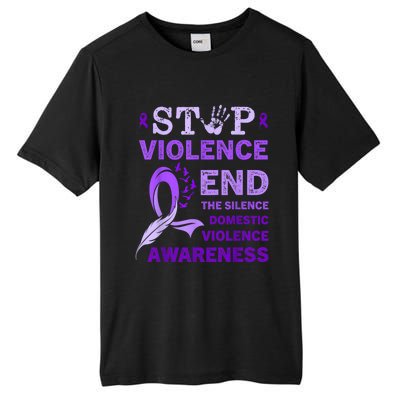 Family Domestic Violence Awareness Purple Ribbon Tall Fusion ChromaSoft Performance T-Shirt