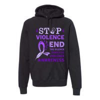 Family Domestic Violence Awareness Purple Ribbon Premium Hoodie