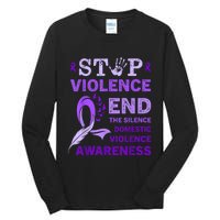 Family Domestic Violence Awareness Purple Ribbon Tall Long Sleeve T-Shirt