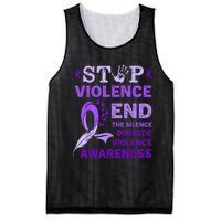 Family Domestic Violence Awareness Purple Ribbon Mesh Reversible Basketball Jersey Tank