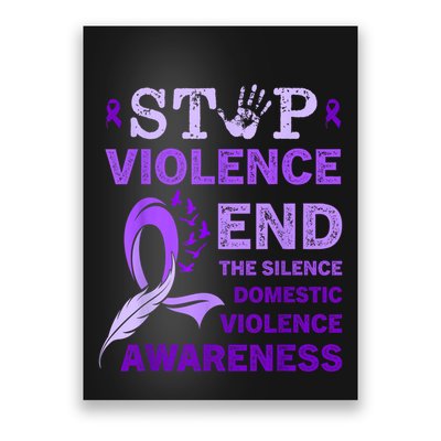 Family Domestic Violence Awareness Purple Ribbon Poster