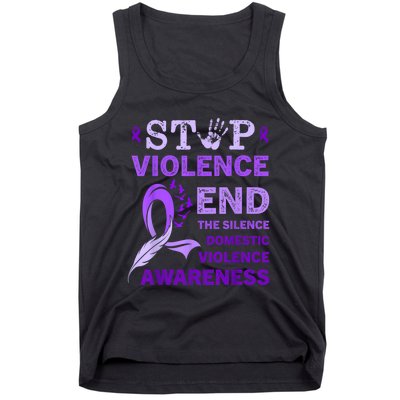 Family Domestic Violence Awareness Purple Ribbon Tank Top