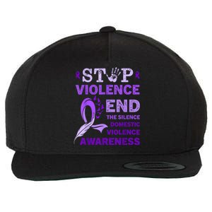 Family Domestic Violence Awareness Purple Ribbon Wool Snapback Cap