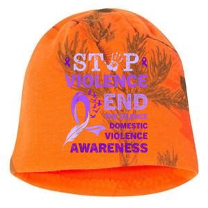 Family Domestic Violence Awareness Purple Ribbon Kati - Camo Knit Beanie