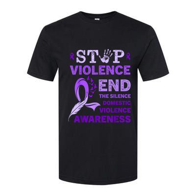 Family Domestic Violence Awareness Purple Ribbon Softstyle CVC T-Shirt