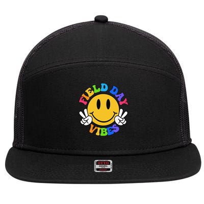Field Day Vibes Funny For Teacher Happy Field Day 2025 7 Panel Mesh Trucker Snapback Hat