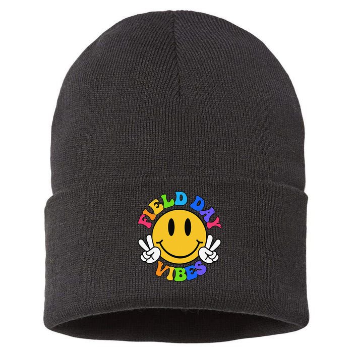Field Day Vibes Funny For Teacher Happy Field Day 2025 Sustainable Knit Beanie