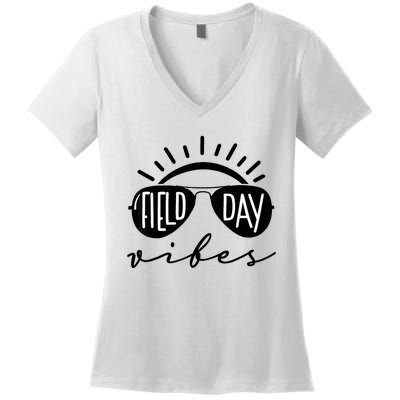 Field Day Vibes Funny For Teacher Field Day 2024 Women's V-Neck T-Shirt