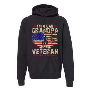 Fathers Day Veterans Day Im A Dad Grandpa And A Veteran Premium Hoodie