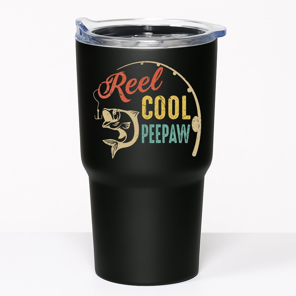 Fathers Day Vintage Fishing Reel Cool Peepaw Tumbler