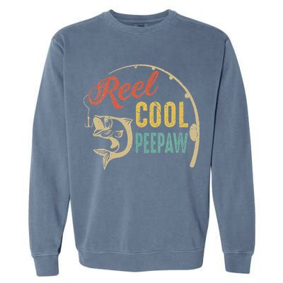 Fathers Day Vintage Fishing Reel Cool Peepaw Garment-Dyed Sweatshirt