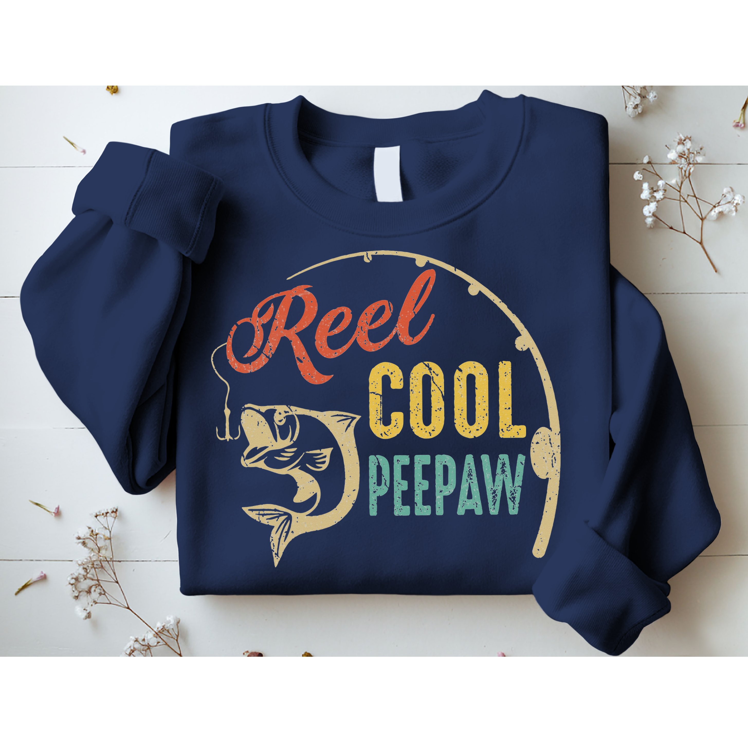 Fathers Day Vintage Fishing Reel Cool Peepaw Sweatshirt