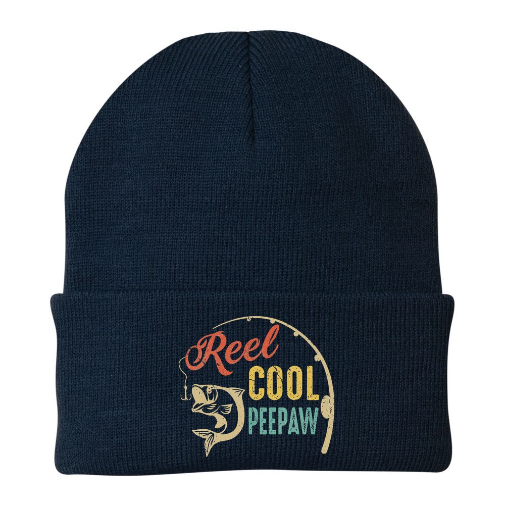 Fathers Day Vintage Fishing Reel Cool Peepaw Beanie