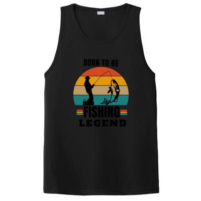 Father's Day Vinatge Born To Be A Fishing Legend Gift PosiCharge Competitor Tank