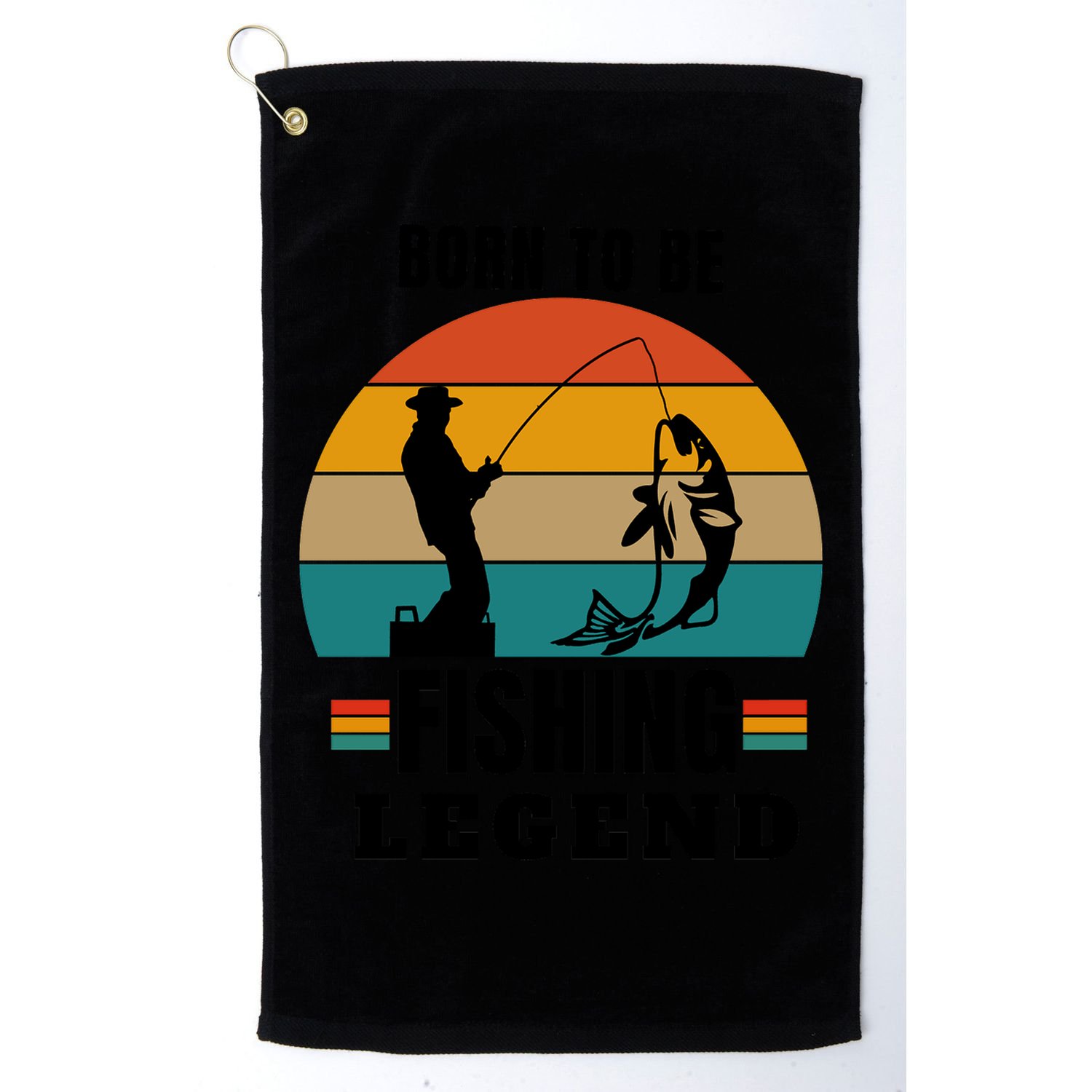 Father's Day Vinatge Born To Be A Fishing Legend Gift Golf Towel