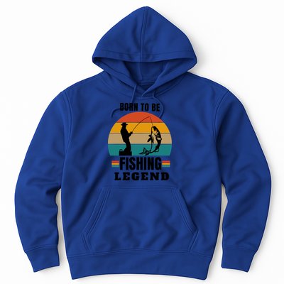 Father's Day Vinatge Born To Be A Fishing Legend Gift Hoodie