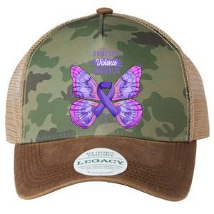 Family Domestic Violence Awareness Purple Ribbon Butterfly Legacy Tie Dye Trucker Hat