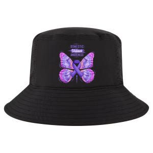 Family Domestic Violence Awareness Purple Ribbon Butterfly Cool Comfort Performance Bucket Hat