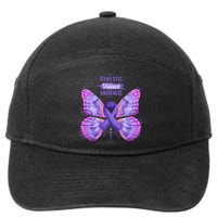 Family Domestic Violence Awareness Purple Ribbon Butterfly 7-Panel Snapback Hat