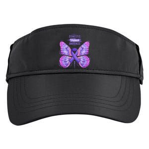 Family Domestic Violence Awareness Purple Ribbon Butterfly Adult Drive Performance Visor