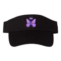 Family Domestic Violence Awareness Purple Ribbon Butterfly Valucap Bio-Washed Visor