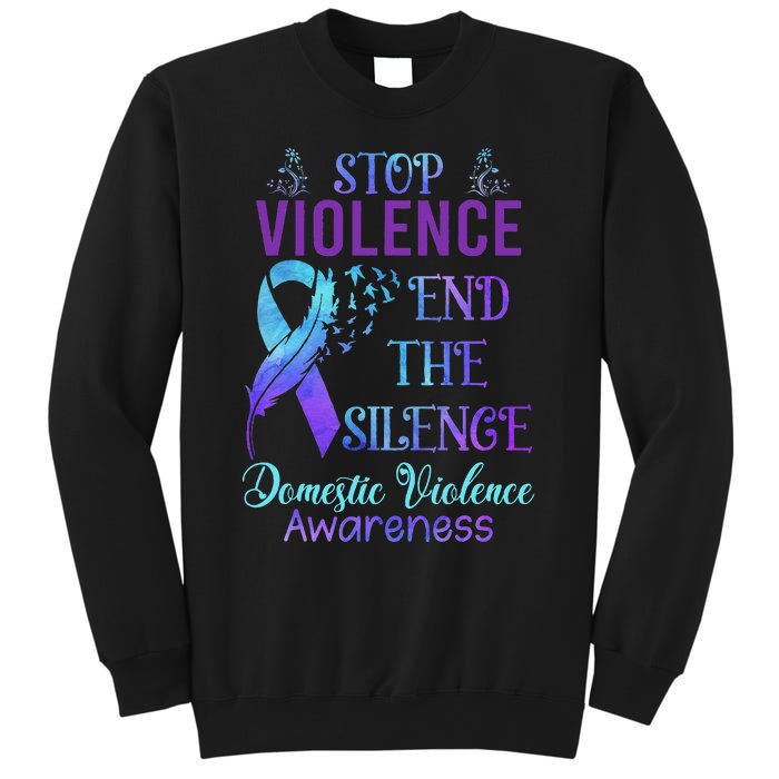 Family Domestic Violence Awareness Purple Ribbon Sweatshirt