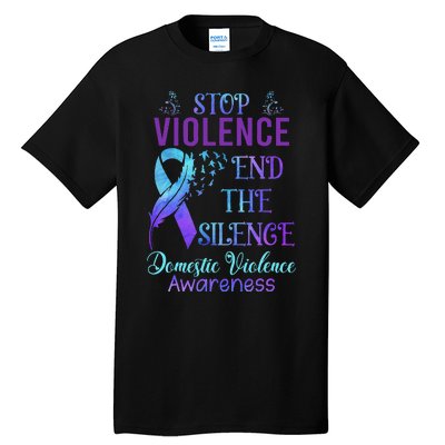 Family Domestic Violence Awareness Purple Ribbon Tall T-Shirt