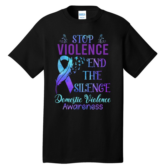 Family Domestic Violence Awareness Purple Ribbon Tall T-Shirt