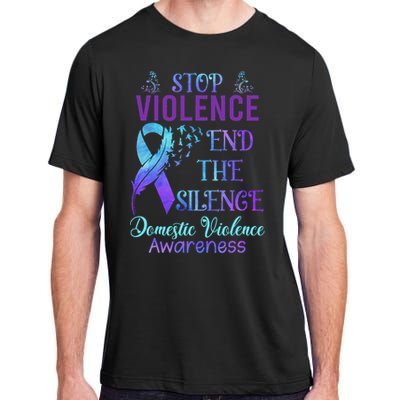 Family Domestic Violence Awareness Purple Ribbon Adult ChromaSoft Performance T-Shirt