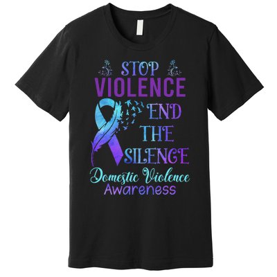 Family Domestic Violence Awareness Purple Ribbon Premium T-Shirt