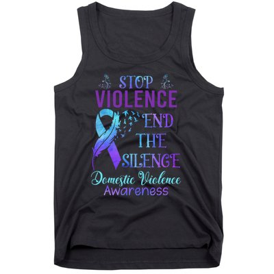 Family Domestic Violence Awareness Purple Ribbon Tank Top