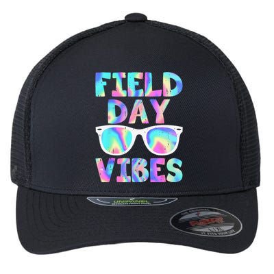 Field Day Vibes Last Day School Field Day Teacher Sunglasses Flexfit Unipanel Trucker Cap