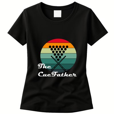 Father's Day Vintage The Cue Father Fantasy Billiards Funny Pool Gift For Dad Womens T-Shirt