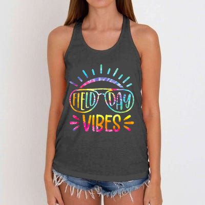 Field Day Vibes Tie Dye Last Day Of School Cool Game Day Women's Knotted Racerback Tank