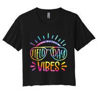 Field Day Vibes Tie Dye Last Day Of School Cool Game Day Women's Crop Top Tee