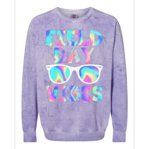 Field Day Vibes Last Day School Field Day Teacher Sunglasses Colorblast Crewneck Sweatshirt